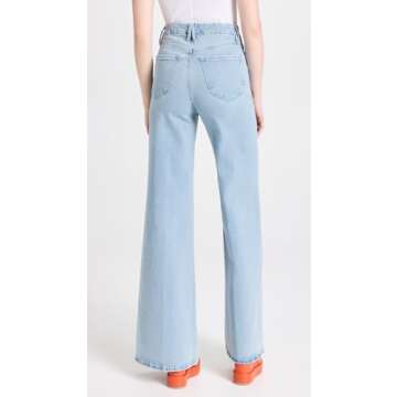 Good American Women's Good Waist Palazzo Jeans, Blue452, 8