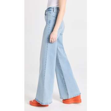Good American Women's Good Waist Palazzo Jeans, Blue452, 8