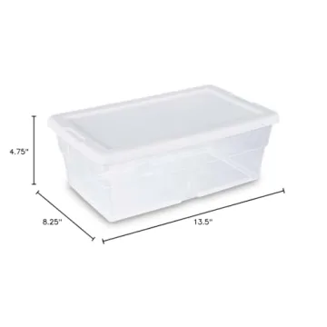 Sterilite Storage Box 13.5 X 8.3 X 4.8, 6 Qt. Clear - Pack of 2