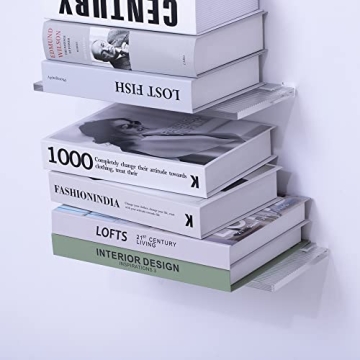 Maulehua 12 Inch Clear Acrylic Floating Shelves Set of 2