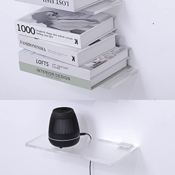 Maulehua 12 Inch Clear Acrylic Floating Shelves Set of 2