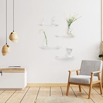 Maulehua 12 Inch Clear Acrylic Floating Shelves Set of 2