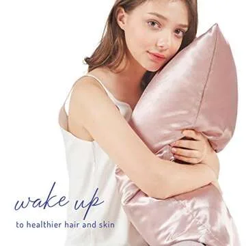 Pink Satin Pillowcase Queen Set of 2 | Blush Pillow Cases for Hair and Skin | 20 x 30 Inch–Slip Silky Comfort with Envelope Closure