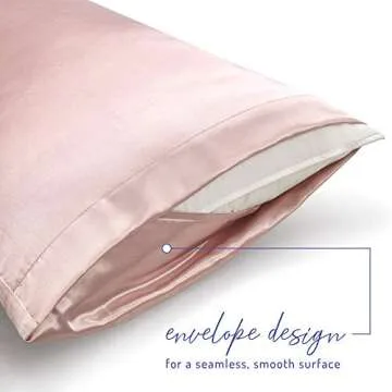 Pink Satin Pillowcase Queen Set of 2 | Blush Pillow Cases for Hair and Skin | 20 x 30 Inch–Slip Silky Comfort with Envelope Closure