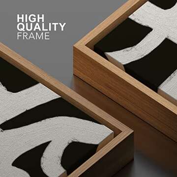 SIGNWIN Framed Canvas Print Wall Art Black Gray Geometric Loop Landscape Abstract Shapes Illustrations Modern Art Minimal Relax/Calm Duotone Dark for Living Room, Bedroom, Office - 24"x36" Natural