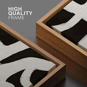 SIGNWIN Framed Canvas Print Wall Art Black Gray Geometric Loop Landscape Abstract Shapes Illustrations Modern Art Minimal Relax/Calm Duotone Dark for Living Room, Bedroom, Office - 24"x36" Natural