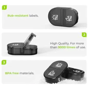 AUVON Canvas Bag Travel Pill Organizer 2 Times a Day, Large AM/PM Weekly Pill Box 7 Day Pill Case with Portable Cyan Zipper Cloth Bag for Holding Supplements, Vitamins and Fish Oils