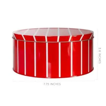 Decorae Red Striped Cookie Tins - Perfect for Gifting