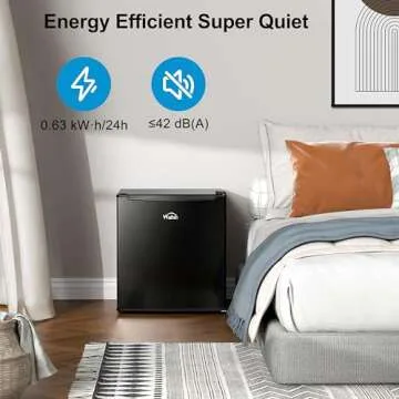 Walsh Compact Refrigerator, Single Door Mini Fridge, Energy Efficient, Adjustable Mechanical Thermostat with Chiller, Reversible Doors and Leveling Front Legs, 1.7 Cu Ft., Black