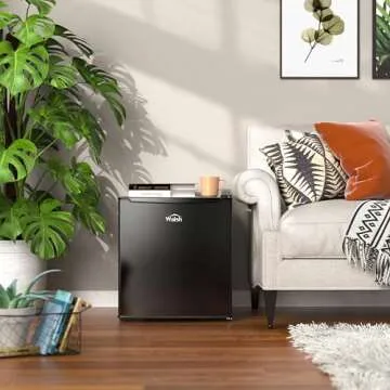 Walsh Compact Refrigerator, Single Door Mini Fridge, Energy Efficient, Adjustable Mechanical Thermostat with Chiller, Reversible Doors and Leveling Front Legs, 1.7 Cu Ft., Black