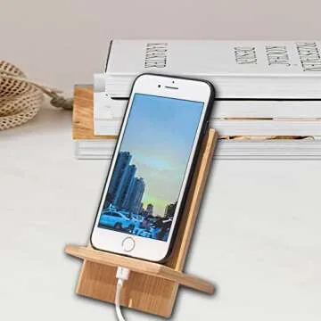 LIFATION Bamboo Phone Stand for All Smartphones