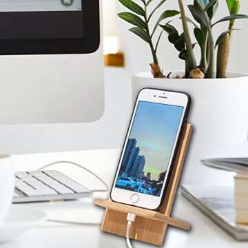LIFATION Bamboo Phone Stand for All Smartphones