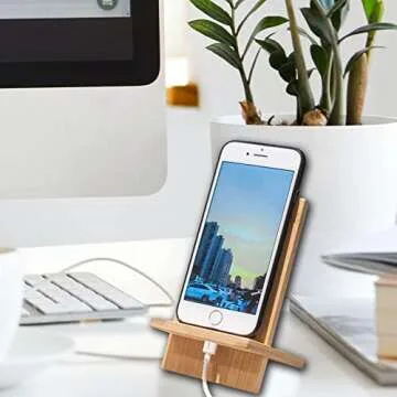 LIFATION Bamboo Phone Stand for All Smartphones