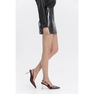 iiimmu Stiletto Heels for Women Closed Toe 3.5 in Burgundy Heels Pumps Square Toe Heeled Sandals for Women Evening Dress Shoes, Size 6.5