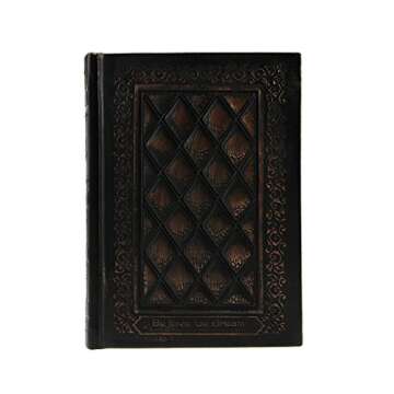 Clobeau Retro Vintage Embossed Leather Gold Hard Cover Notebook Personal Diary Bronze Hardcover Blan...