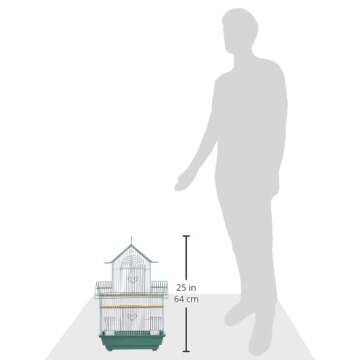Prevue Hendryx SP1720-4 Shanghai Parakeet Cage, Green and White
