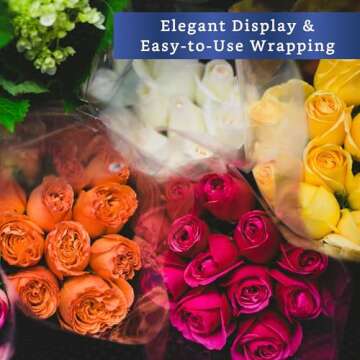 FIESTA WRAPS Clear Cellophane Wrap Roll (31.5 in x 110 ft) - Cellophane Roll - Clear Wrapping Paper to Wrap Gift Baskets - Gift Basket Wrapping Supplies - Papel Celofan
