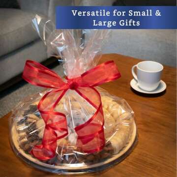 FIESTA WRAPS Clear Cellophane Wrap Roll (31.5 in x 110 ft) - Cellophane Roll - Clear Wrapping Paper to Wrap Gift Baskets - Gift Basket Wrapping Supplies - Papel Celofan