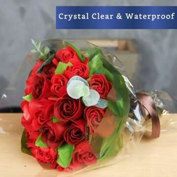 FIESTA WRAPS Clear Cellophane Wrap Roll (31.5 in x 110 ft) - Cellophane Roll - Clear Wrapping Paper to Wrap Gift Baskets - Gift Basket Wrapping Supplies - Papel Celofan