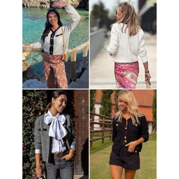 Saodimallsu Womens Button Up Cardigan Long Sleeve Open Front Cable Knit Fall Trendy Sweater Jacket with Pockets White, Medium