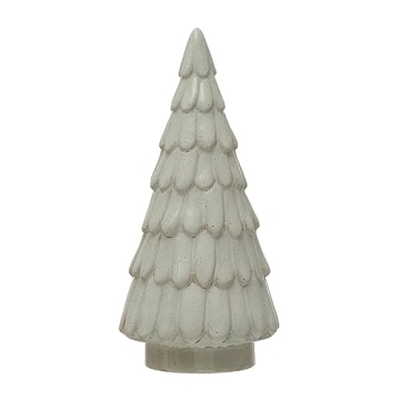 Grey Reactive Glaze Stoneware Tree for Winter Decor