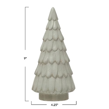 Grey Reactive Glaze Stoneware Tree for Winter Decor