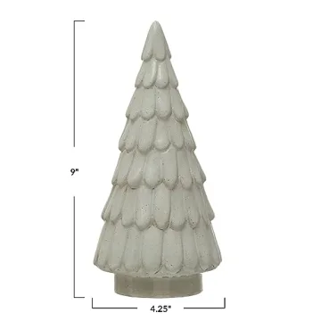 Grey Reactive Glaze Stoneware Tree for Winter Decor