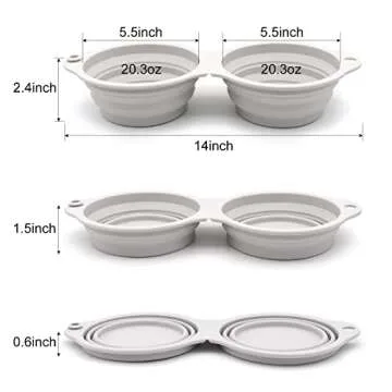 SLSON 2 in 1 Collapsible Dog Bowls for Travel Convenience