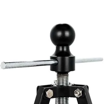 Camco Eaz-Lift Camper & RV Gooseneck Stabilizer Tripod Jack - Reduces Movement on 5th Wheel Trailers - Features Adjustable Height from 30” to 44” - 7,500lb Max Load Capacity (48850)