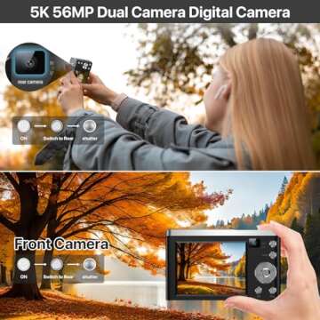 56MP 5K Digital Camera with 10X Zoom and Dual Cameras