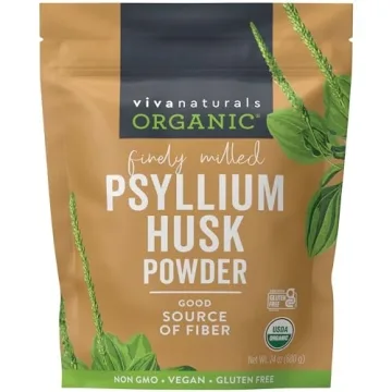 Viva Naturals Organic Psyllium Husk Powder, 24 oz - Superfood Fiber for Health