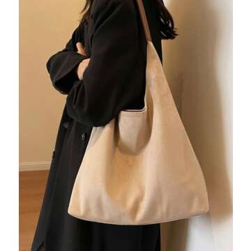 Vintage Suede Tote Bag for Women - Autumn Winter Collection