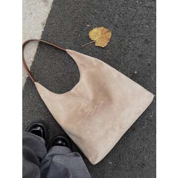Vintage Suede Tote Bag for Women - Chic & Spacious