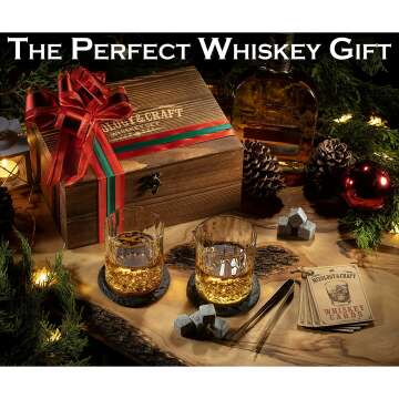 Whiskey Stones & Glasses Gift Set for Men | Rustic Mixology