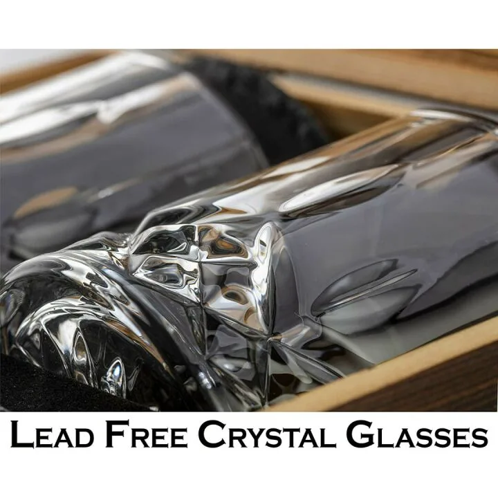 Whiskey Stones & Glasses Gift Set for Men | Rustic Mixology