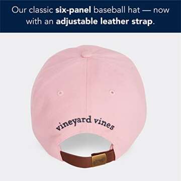 vineyard vines Men's Whale Logo Baseball Hat, Flamingo, One Size
