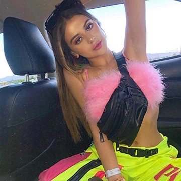 Women's Sexy Rave Festival Feather Crop Top for Parties