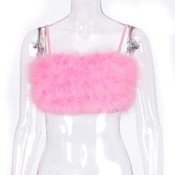 Women's Sexy Rave Festival Feather Crop Top for Parties