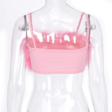 Women's Sexy Rave Festival Feather Crop Top for Parties