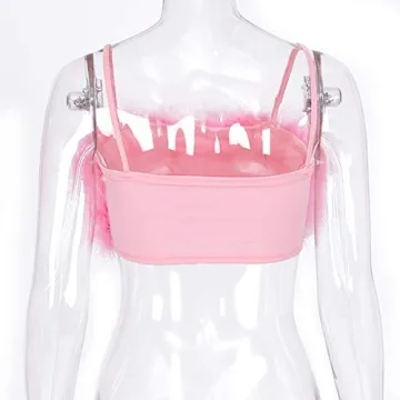 Women's Sexy Rave Festival Feather Crop Top for Parties