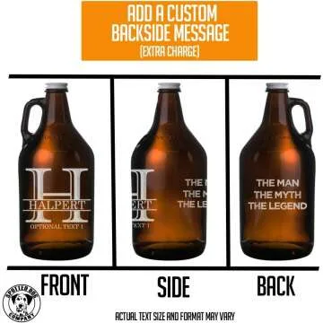Personalized Amber Glass Beer Growler for Men