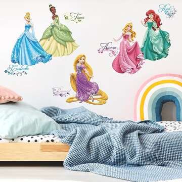 Disney Princess Royal Debut Peel and Stick Wall Decals - 37 Decals, Made in USA
