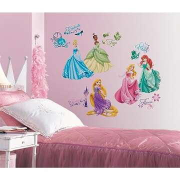Disney Princess Wall Decals - Easy Peel and Stick Decor