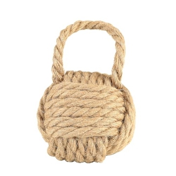Creative Co-Op Nautical Rope Knot Decorative Cotton Door Stop, Natural