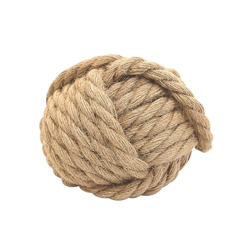 Creative Co-Op Nautical Rope Knot Decorative Cotton Door Stop, Natural