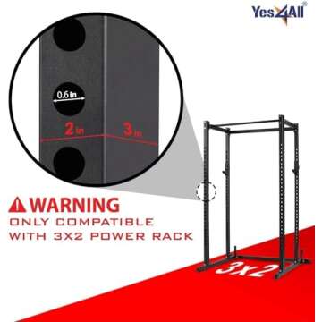 Yes4All Olympic Weight Plate Holder Power Rack Attachment for 3x2 Inch Power Rack with 0.6” hole - (Compatible Only with 2” Olympic Weight Plates)