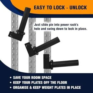 Yes4All Olympic Weight Plate Holder Power Rack Attachment for 3x2 Inch Power Rack with 0.6” hole - (Compatible Only with 2” Olympic Weight Plates)