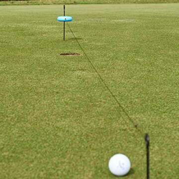 Perfect Practice Raindrop Golf Putting String Line - Retractable Putting Guide Line String Alignment w/ 20ft Stainless Steel Wire - Putting Training Aid for Golf, w/Metal Stakes & Protective Case