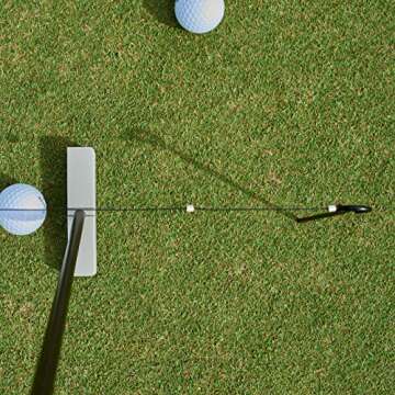 Perfect Practice Raindrop Golf Putting String Line - Retractable Putting Guide Line String Alignment w/ 20ft Stainless Steel Wire - Putting Training Aid for Golf, w/Metal Stakes & Protective Case