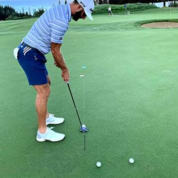 Perfect Practice Raindrop Golf Putting String Line - Retractable Putting Guide Line String Alignment w/ 20ft Stainless Steel Wire - Putting Training Aid for Golf, w/Metal Stakes & Protective Case